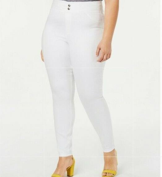HUE Classic Stretch Denim Leggings, White, 3XL